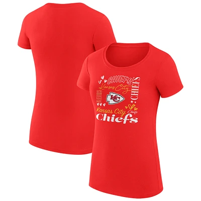 Women's G-III 4Her by Carl Banks Kansas City Chiefs Super-Slim Fit Lightweight Collage Team T-Shirt