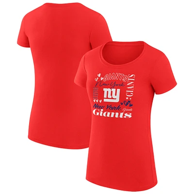Women's G-III 4Her by Carl Banks New York Giants Super-Slim Fit Lightweight Collage Team T-Shirt
