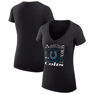 Women's G-III 4Her by Carl Banks Indianapolis Colts Super-Slim Fit Lightweight Collage Team V-Neck T-Shirt