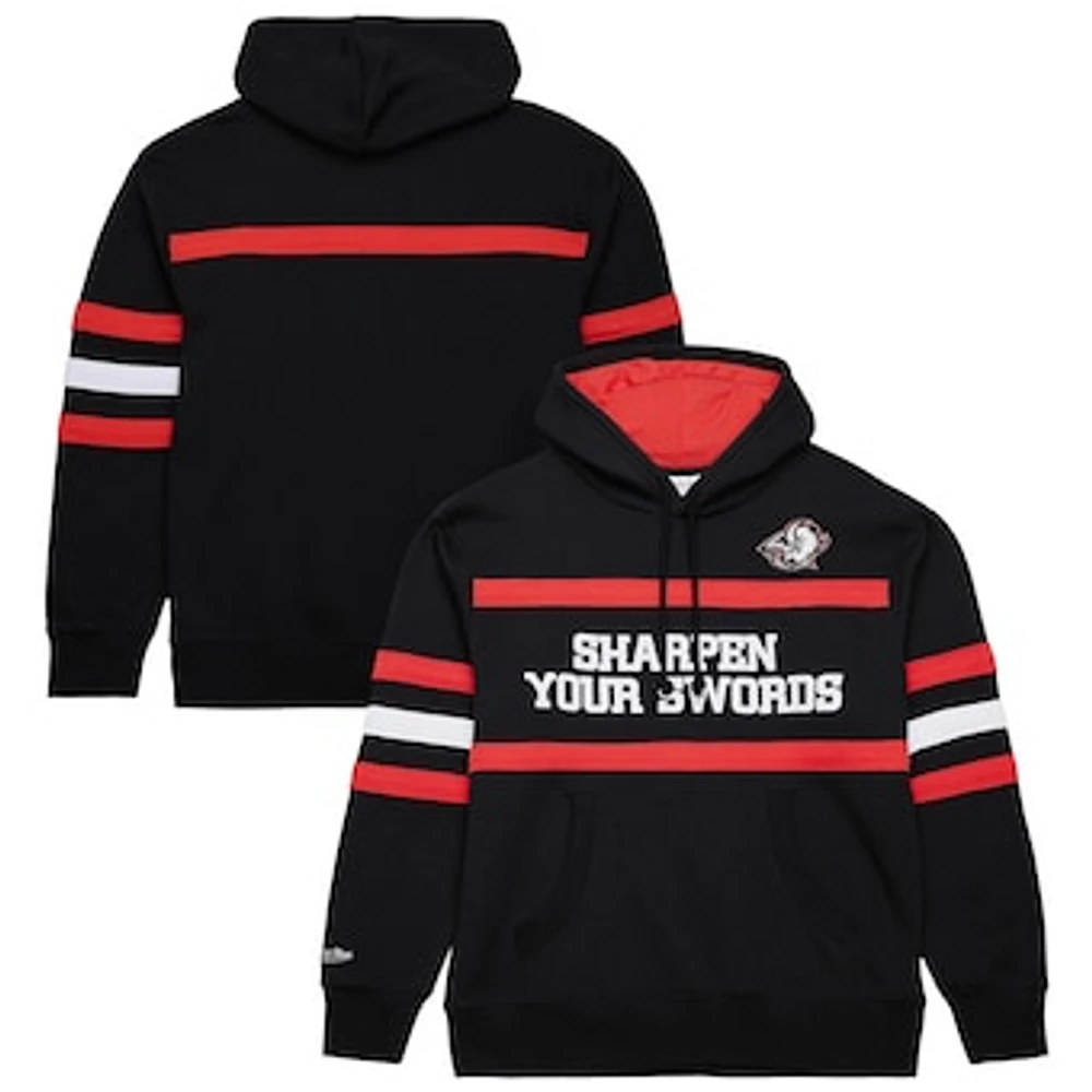 Men's Mitchell & Ness Black Buffalo Sabres Head Coach Slogan Pullover Hoodie