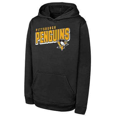 Youth Black Pittsburgh Penguins Cyber Punk Performance Hoodie