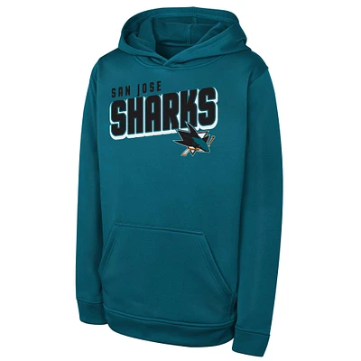 Youth Teal San Jose Sharks Cyber Punk Performance Hoodie