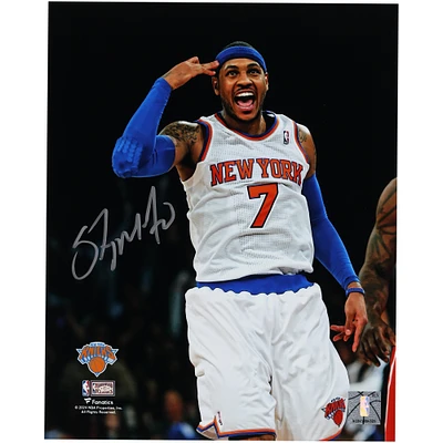 Carmelo Anthony New York Knicks Autographed 8' x 10" Celebration Photograph