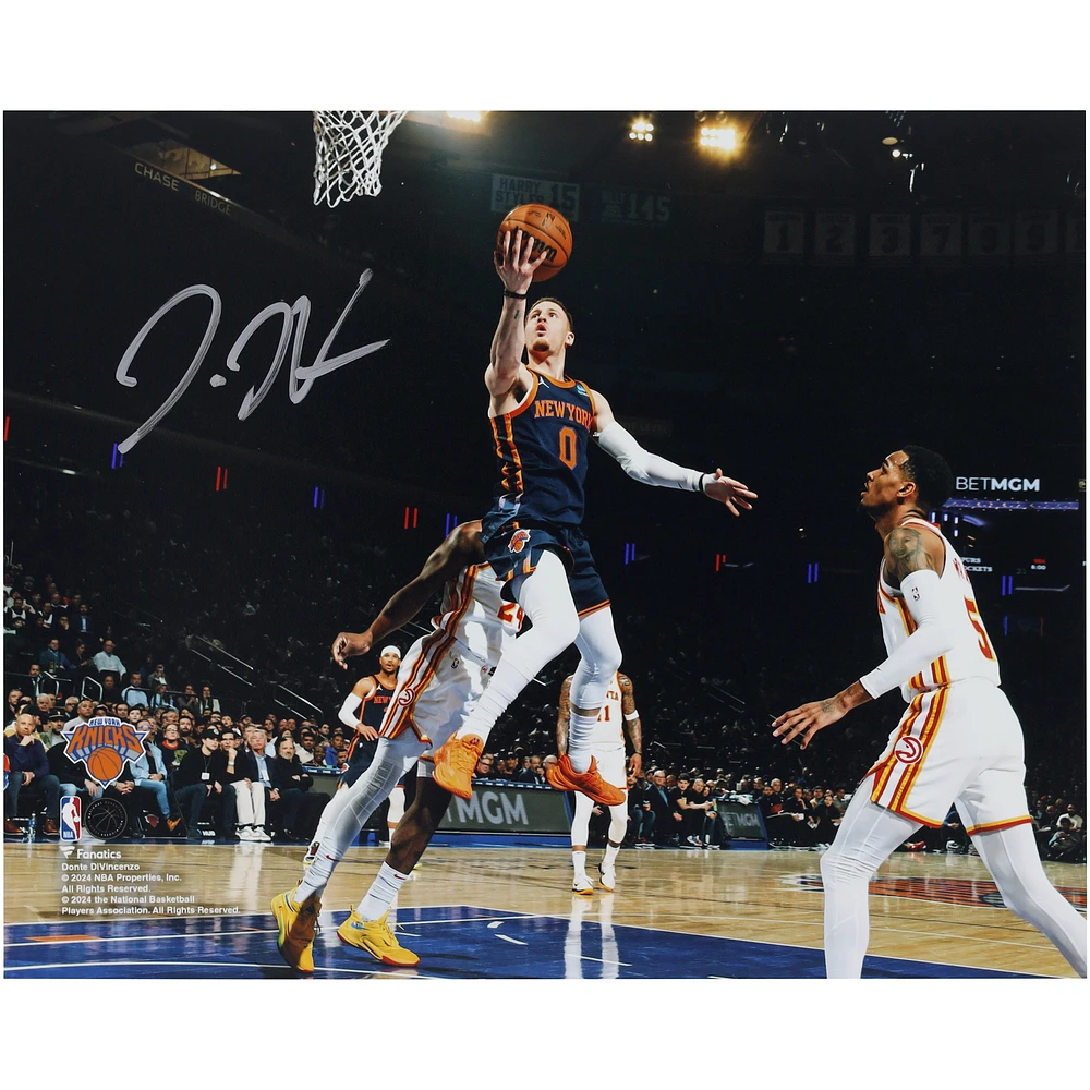 Donte DiVincenzo New York Knicks Autographed 8' x 10" Layup vs. Atlanta Hawks Photograph