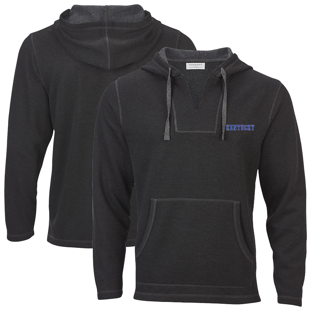 Women's Boxercraft Black Kentucky Wildcats Baja Fleece V-Neck Pullover Hoodie