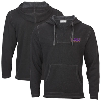 Women's Boxercraft Black LSU Tigers Baja Fleece V-Neck Pullover Hoodie
