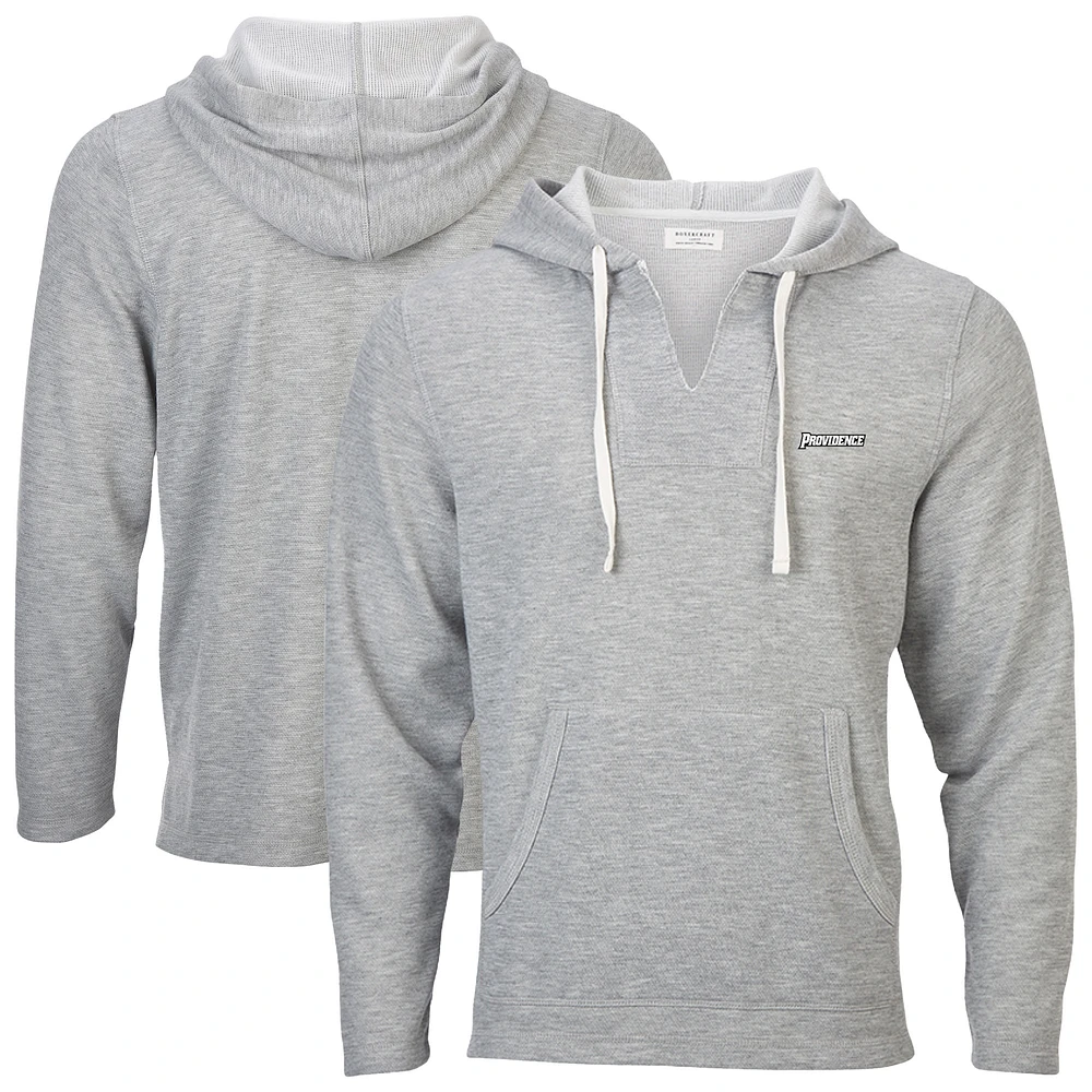 Women's Boxercraft Heather Gray Providence Friars Baja Fleece V-Neck Pullover Hoodie