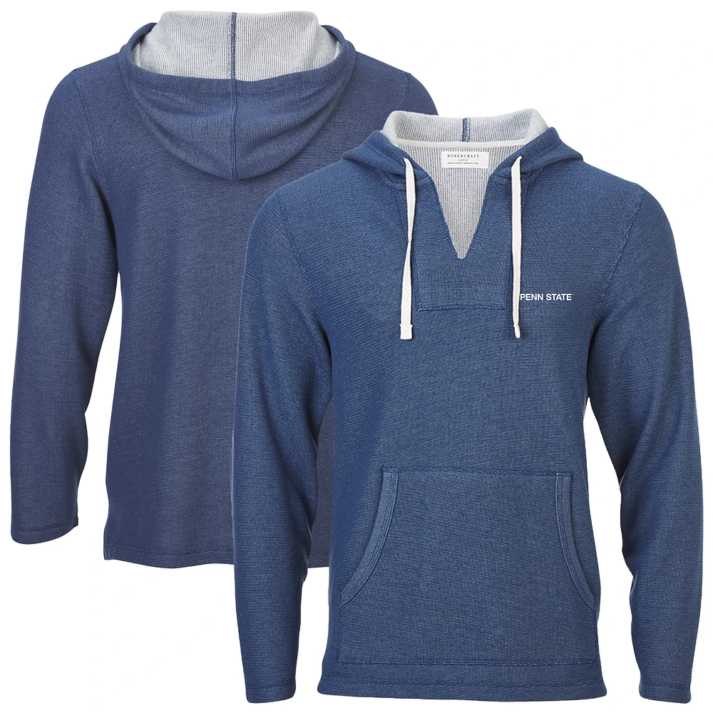 Women's Boxercraft Navy Penn State Nittany Lions Baja Fleece V-Neck Pullover Hoodie