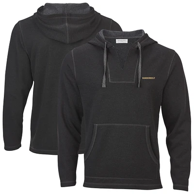 Women's Boxercraft Black Vanderbilt Commodores Baja Fleece V-Neck Pullover Hoodie
