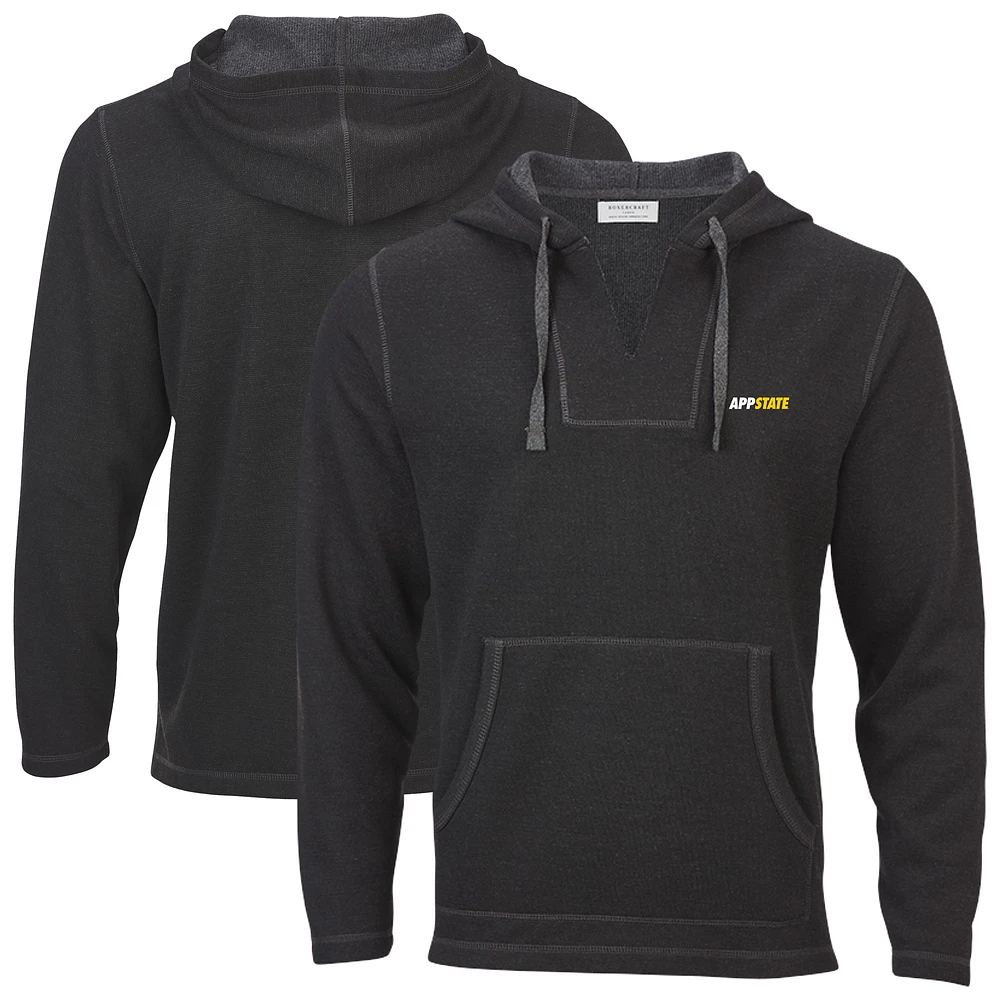 Women's Boxercraft Black Appalachian State Mountaineers Baja Fleece V-Neck Pullover Hoodie