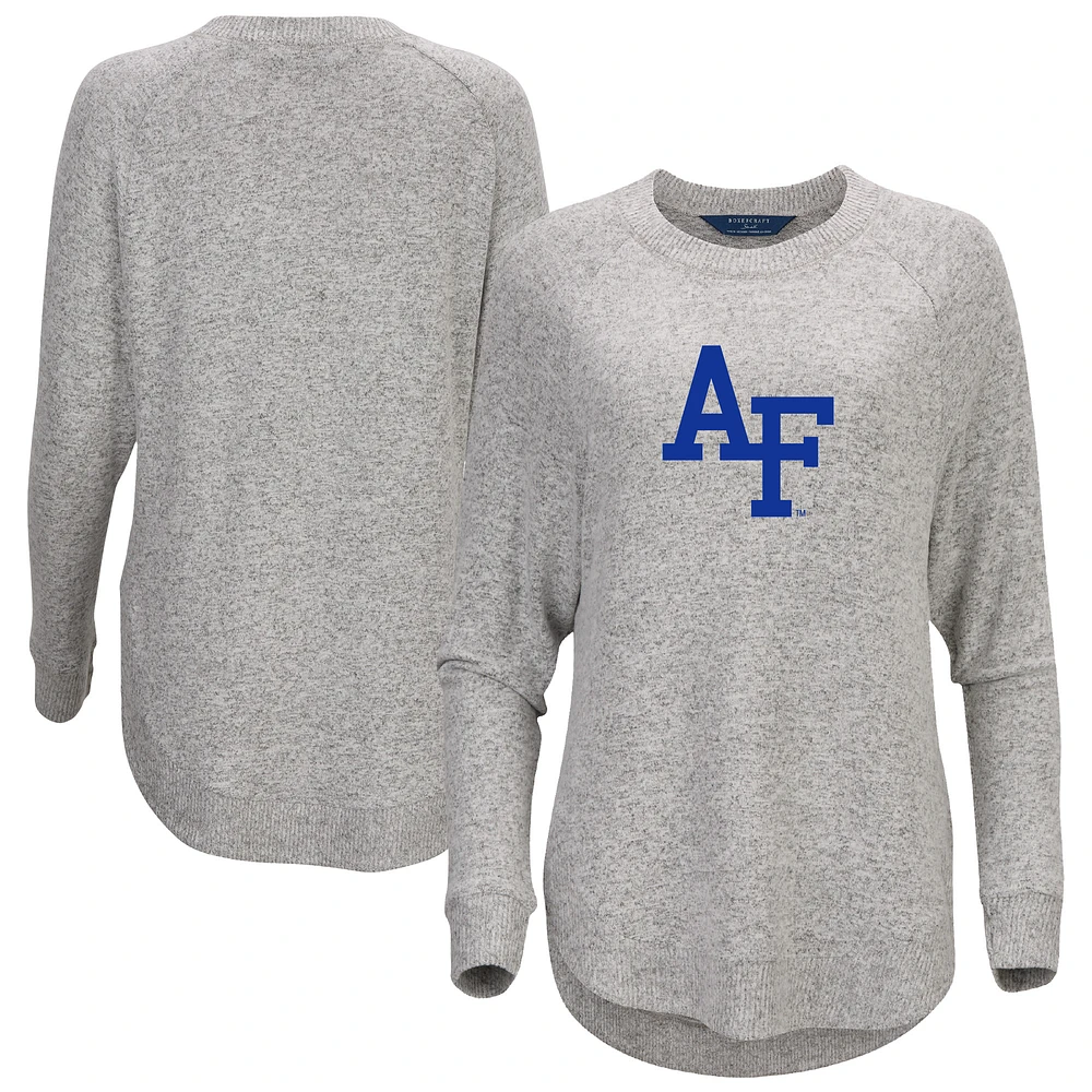 Women's Gray Air Force Falcons Oversized Cuddle Raglan Tri-Blend Pullover Sweatshirt