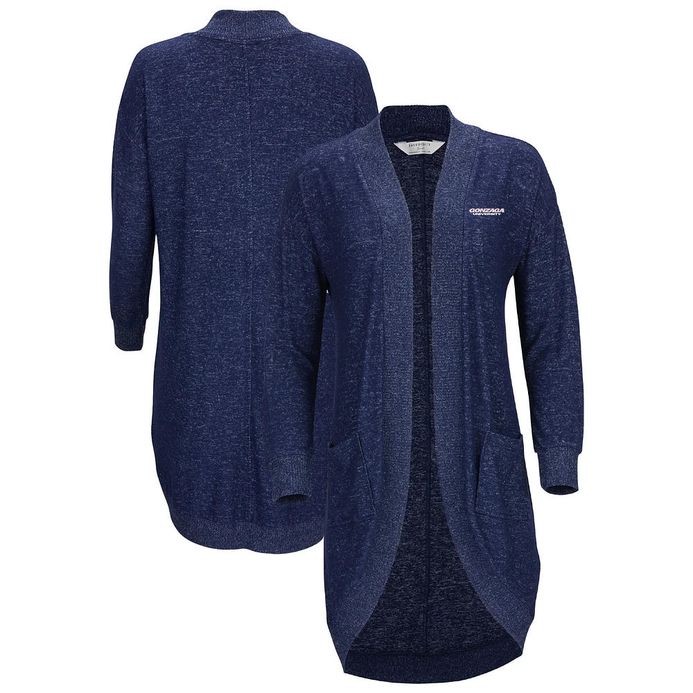 Women's Navy Gonzaga Bulldogs Oversized Cuddle Tri-Blend Cardigan