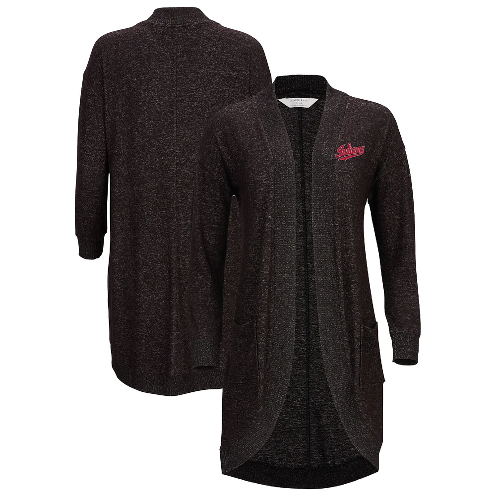 Women's Black Indiana Hoosiers Oversized Cuddle Tri-Blend Cardigan