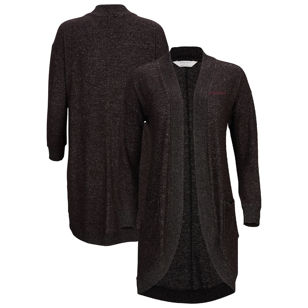 Women's Black Montana Grizzlies Oversized Cuddle Tri-Blend Cardigan