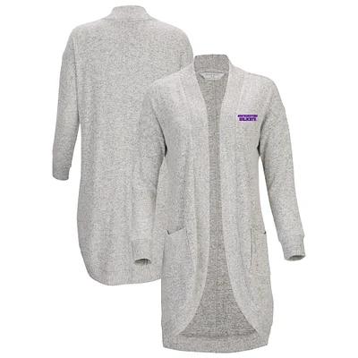 Women's Gray Northwestern Wildcats Oversized Cuddle Tri-Blend Cardigan