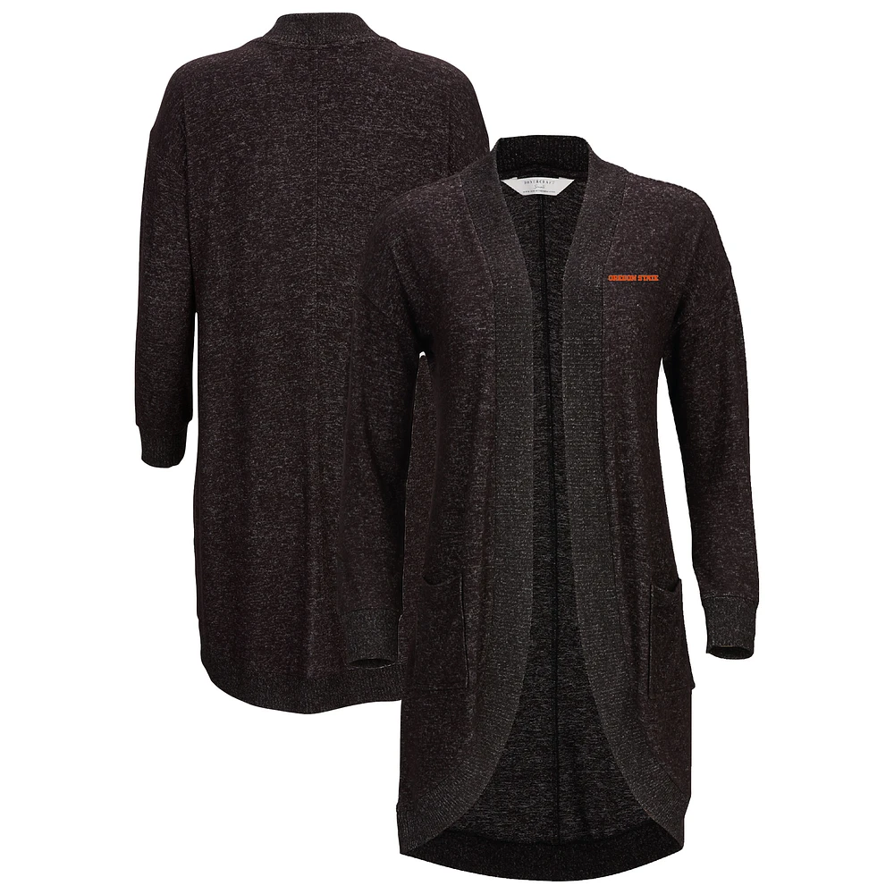Women's Black Oregon State Beavers Oversized Cuddle Tri-Blend Cardigan