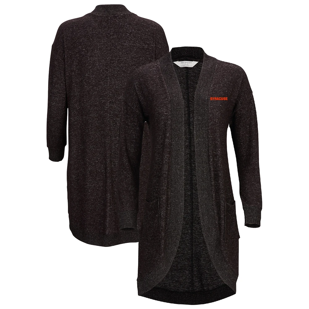 Women's Black Syracuse Orange Oversized Cuddle Tri-Blend Cardigan