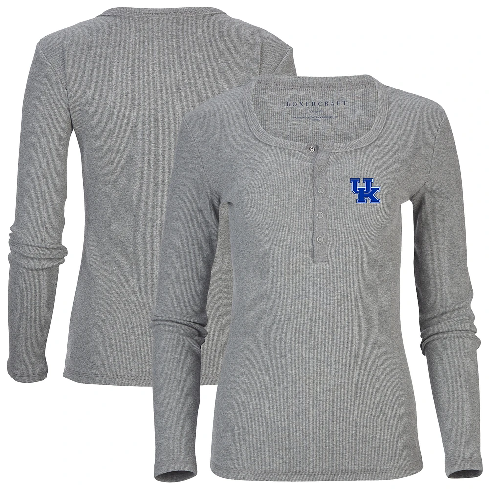 Women's Gray Kentucky Wildcats Harper Henley Long Sleeve T-Shirt