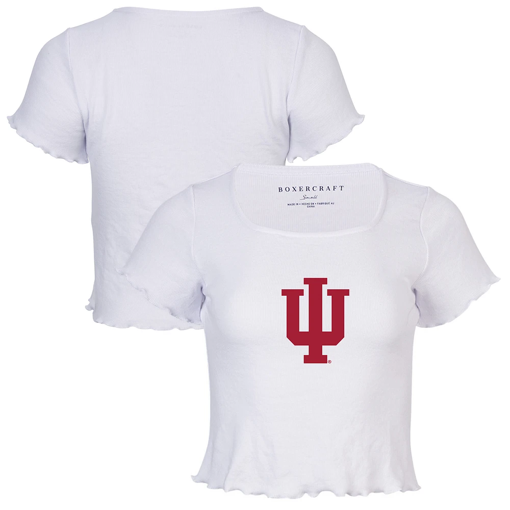 Women's White Indiana Hoosiers Baby Top T-Shirt