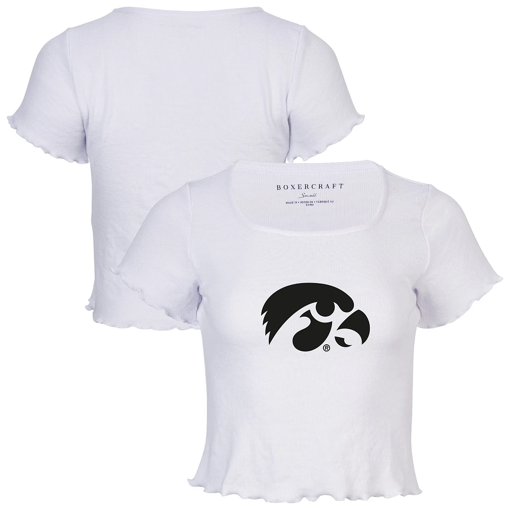 Women's White Iowa Hawkeyes Baby Top T-Shirt