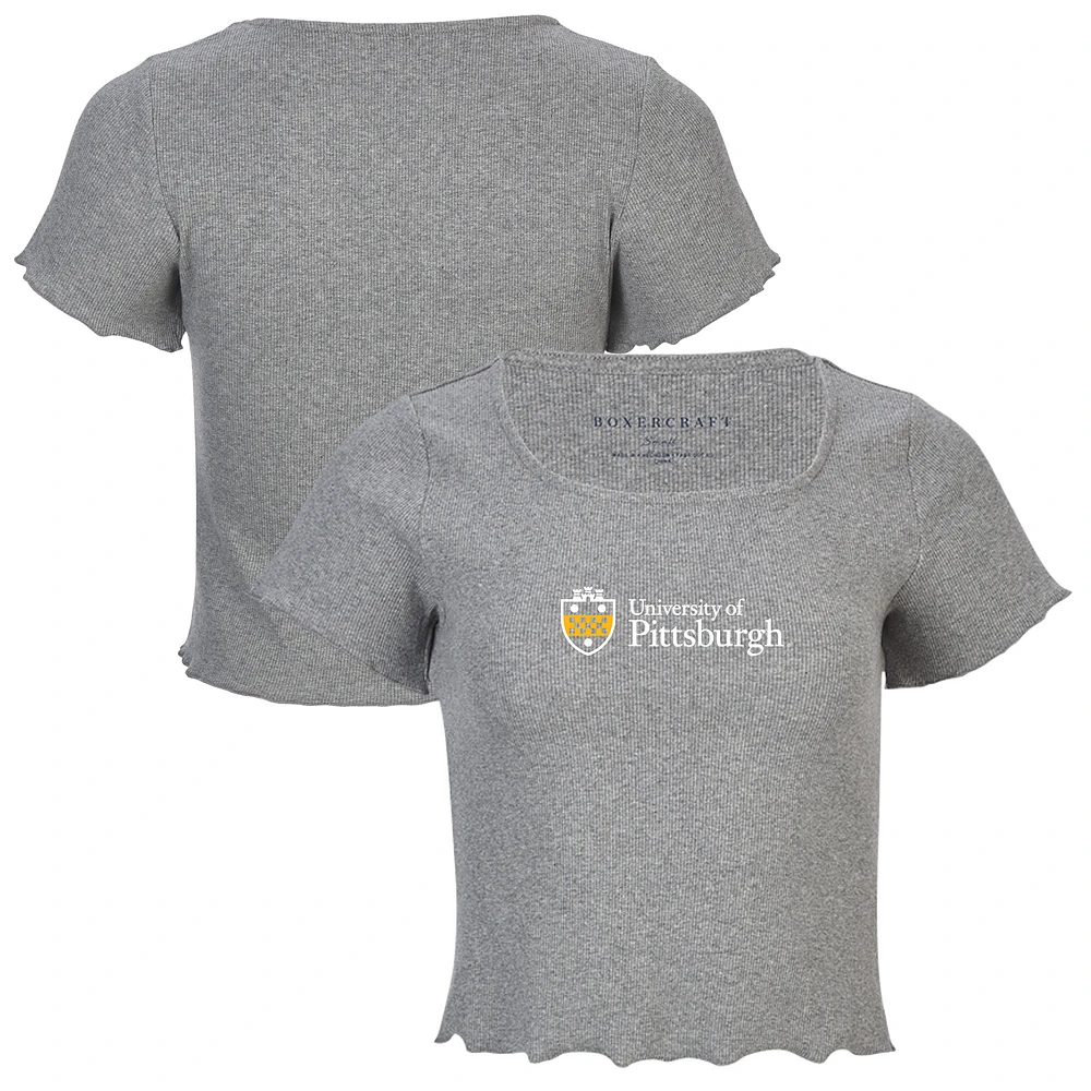 Women's Gray Pitt Panthers Baby Top T-Shirt