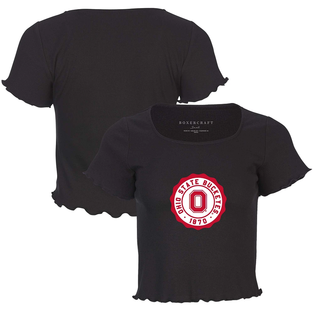 Women's Black Ohio State Buckeyes Baby Top T-Shirt