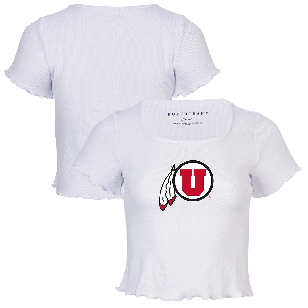 Women's White Utah Utes Baby Top T-Shirt