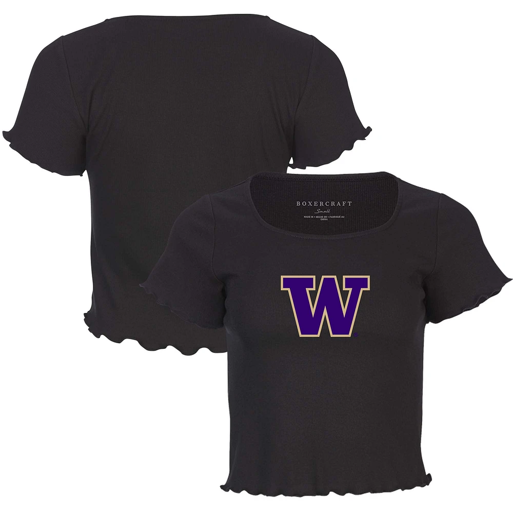 Women's Black Washington Huskies Baby Top T-Shirt