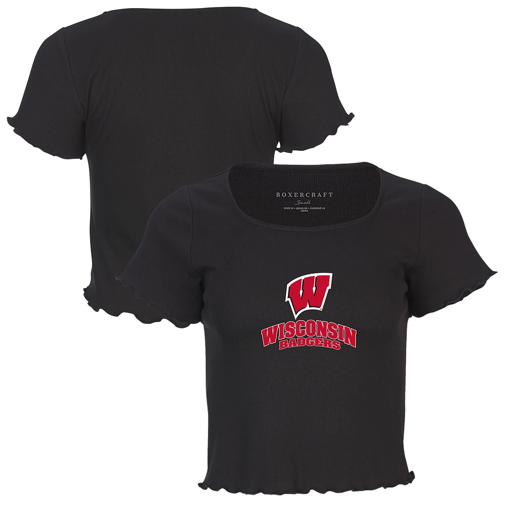 Women's Black Wisconsin Badgers Baby Top T-Shirt
