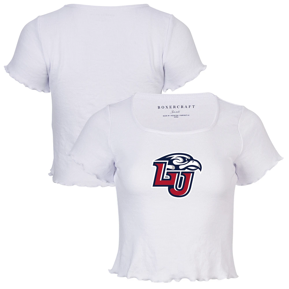 Women's White Liberty Flames Baby Top T-Shirt