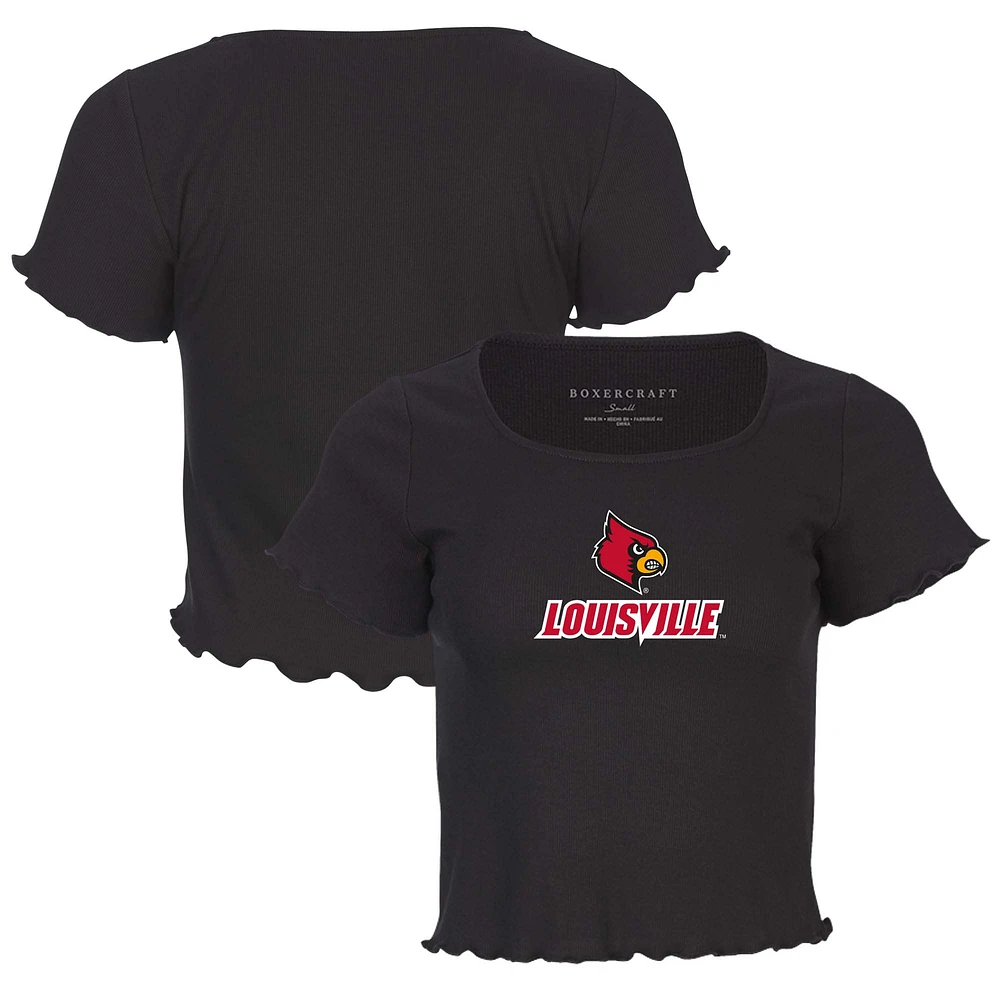 Women's Black Louisville Cardinals Baby Top T-Shirt