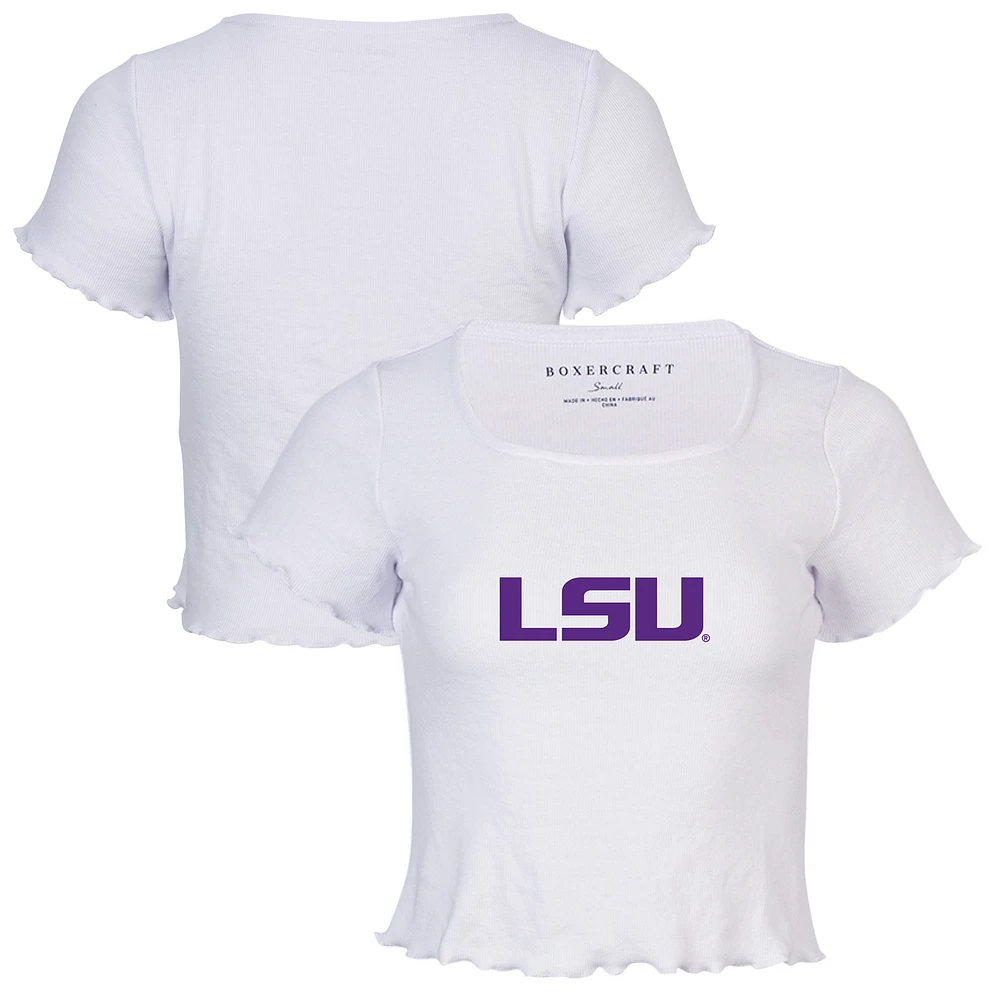 Women's White LSU Tigers Baby Top T-Shirt