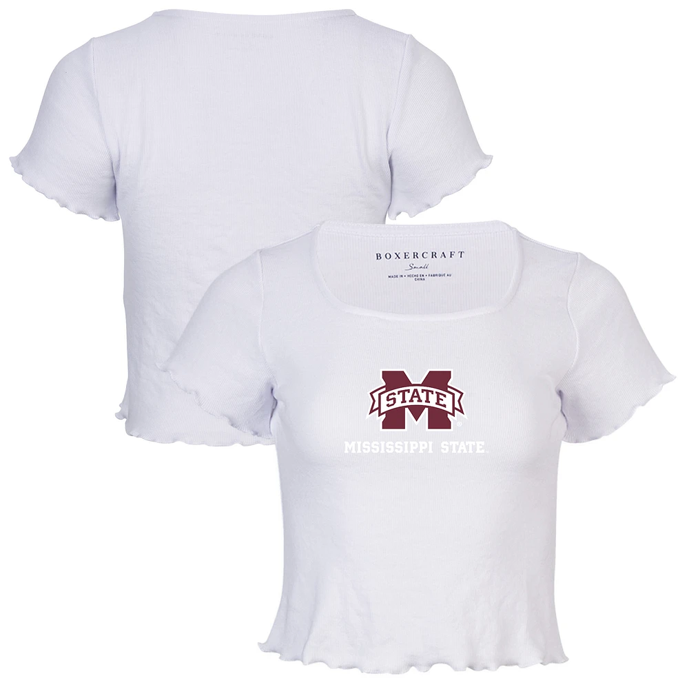 Women's White Mississippi State Bulldogs Baby Top T-Shirt