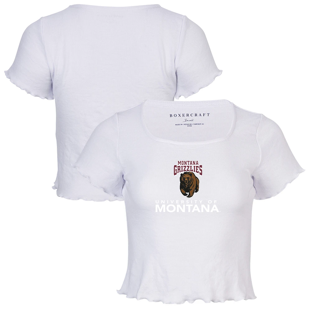 Women's White Montana Grizzlies Baby Top T-Shirt