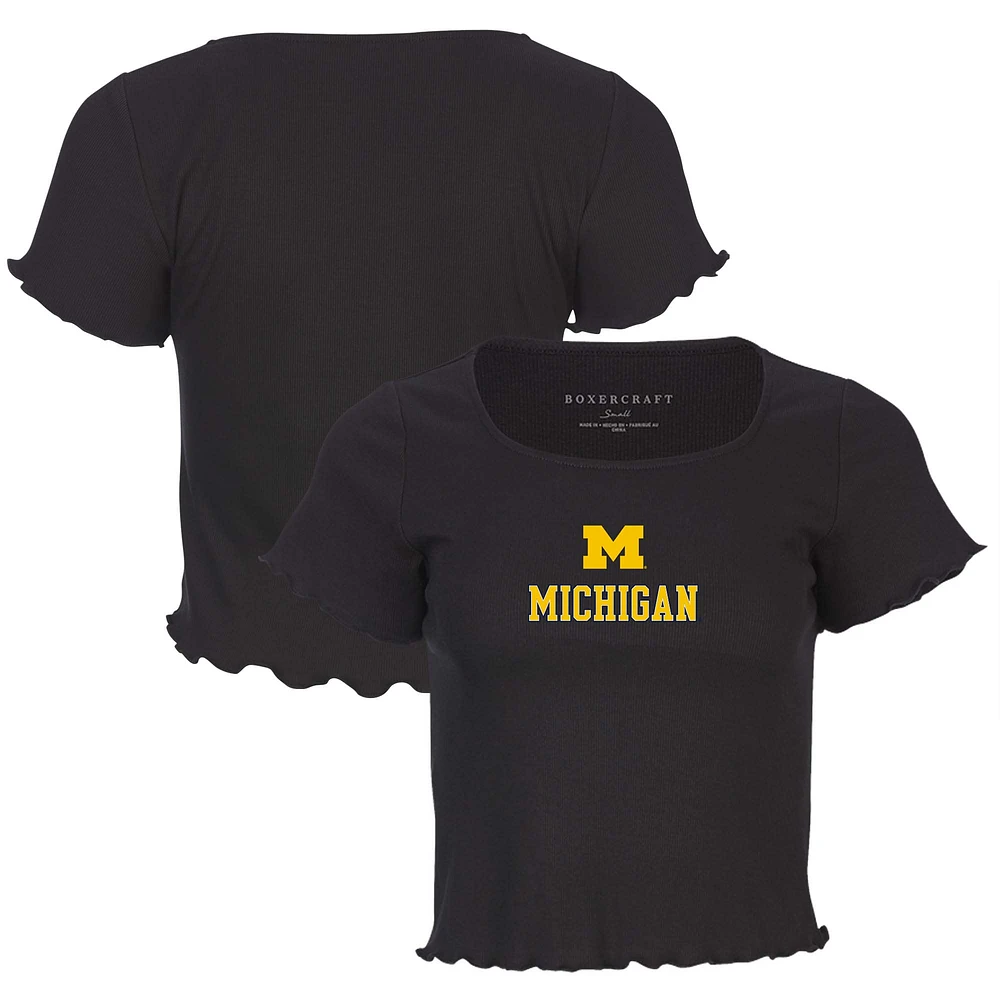 Women's Black Michigan Wolverines Baby Top T-Shirt