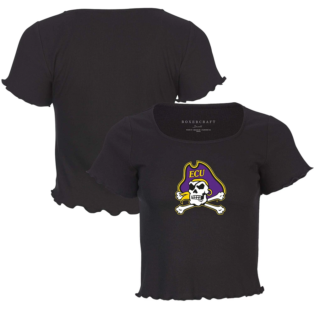 Women's Black ECU Pirates Baby Top T-Shirt