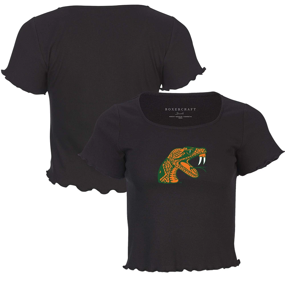 Women's Black Florida A&M Rattlers Baby Top T-Shirt