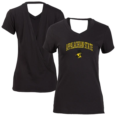 Women's Black Appalachian State Mountaineers Bella Crossback T-Shirt