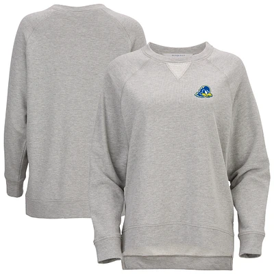 Women's  Heather Gray Delaware Fightin' Blue Hens Harlow Terry Raglan Pullover Sweatshirt