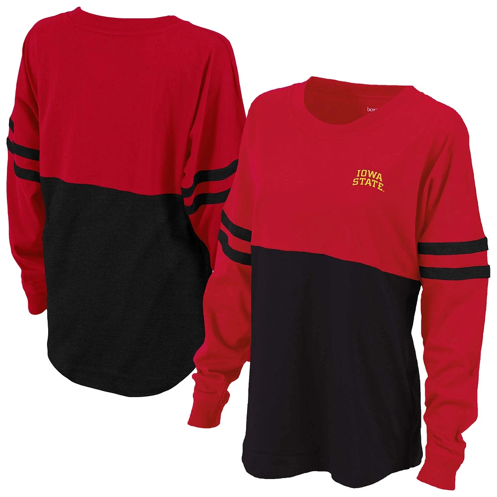 Women's Cardinal/Black Iowa State Cyclones Pom Long Sleeve Jersey