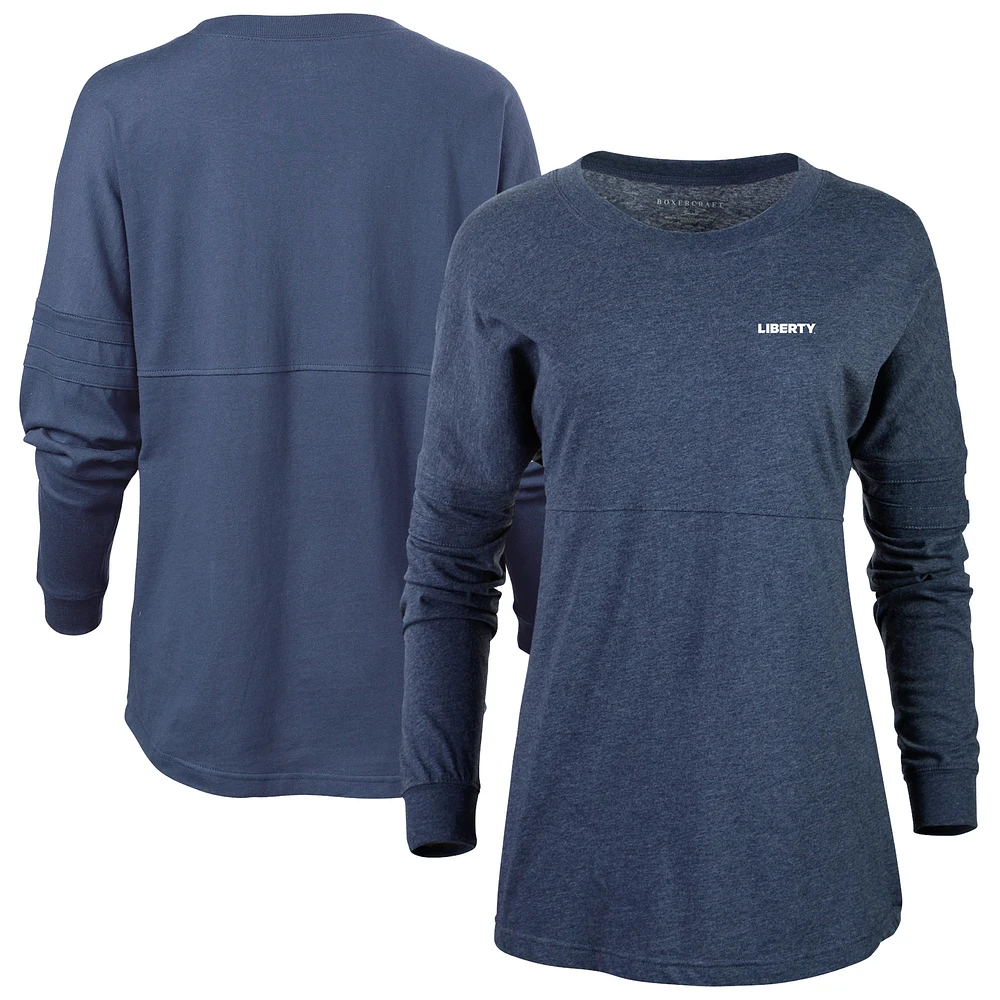 Women's Navy Liberty Flames Pom Long Sleeve Jersey