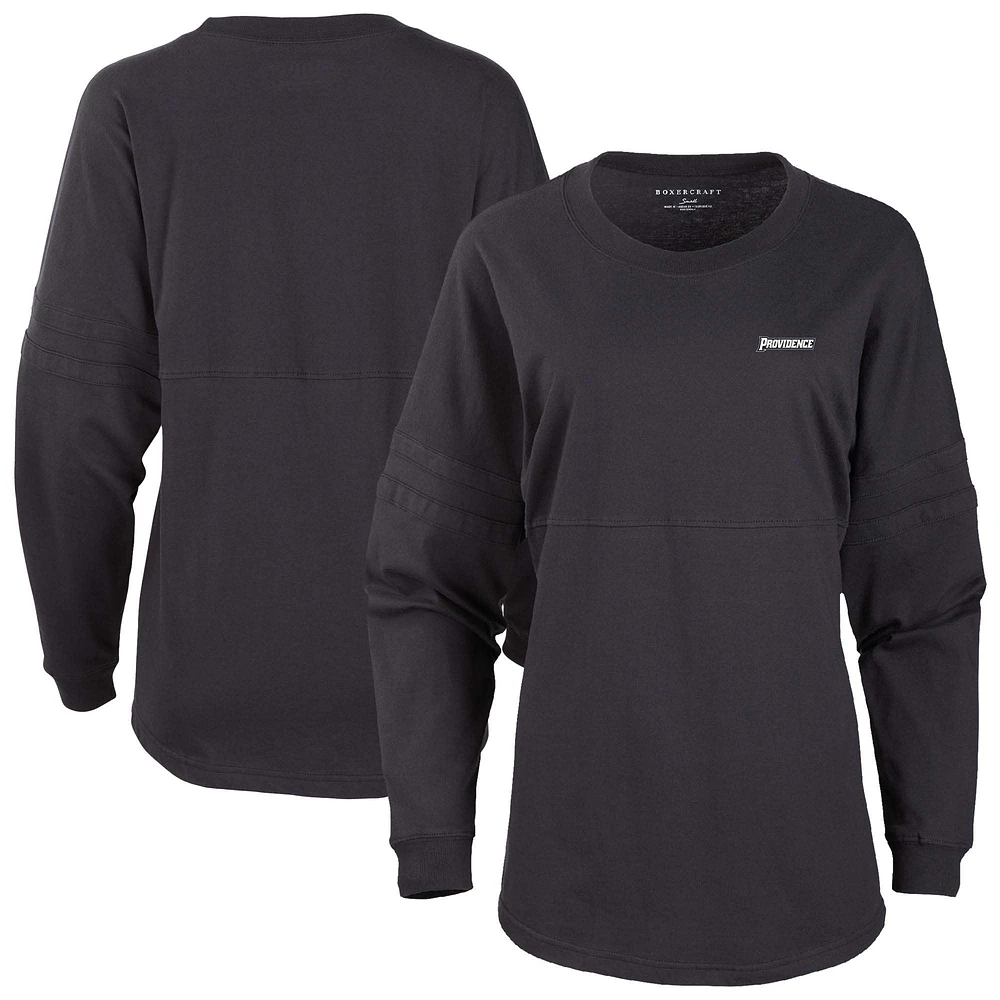 Women's Black Providence Friars Pom Long Sleeve Jersey