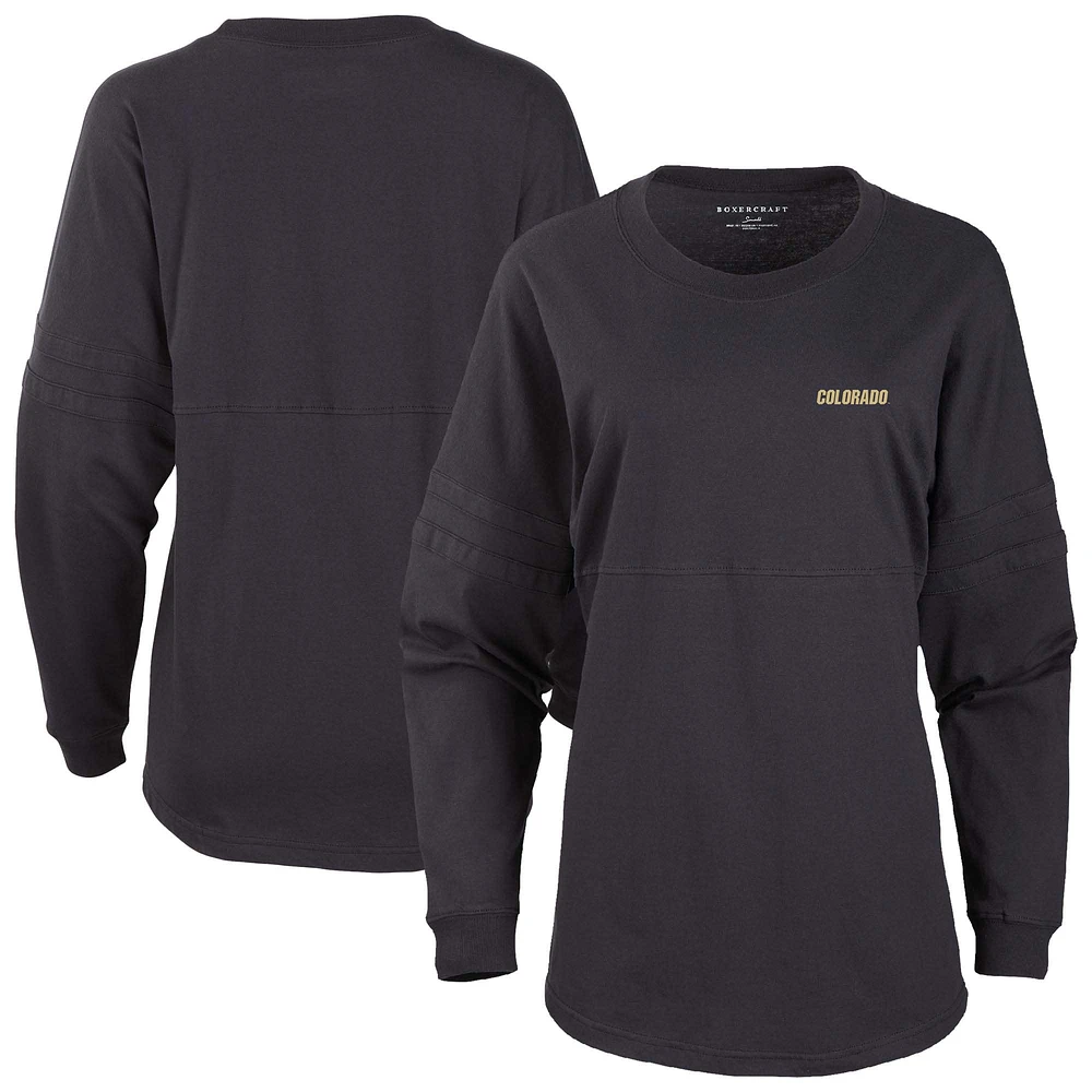 Women's Black Colorado Buffaloes Pom Long Sleeve Jersey