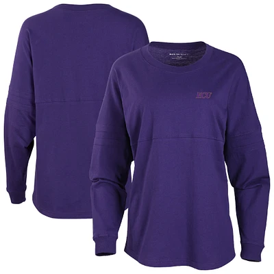 Women's Purple ECU Pirates Pom Long Sleeve Jersey