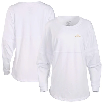 Women's White Army Black Knights Pom Long Sleeve Jersey