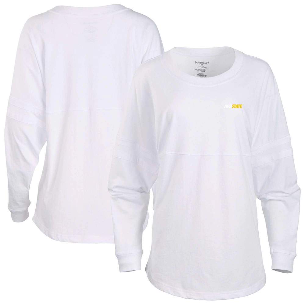 Women's White Appalachian State Mountaineers Pom Long Sleeve Jersey