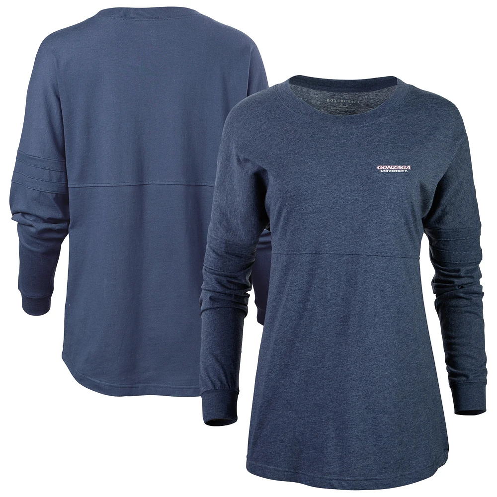 Women's Navy Gonzaga Bulldogs Pom Long Sleeve Jersey