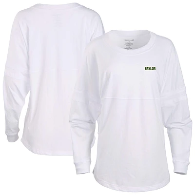 Women's White Baylor Bears Pom Long Sleeve Jersey