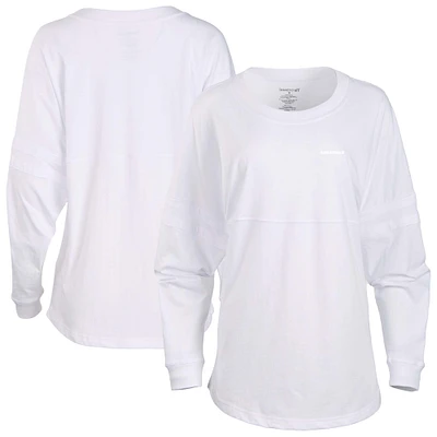 Women's White Arkansas Razorbacks Pom Long Sleeve Jersey