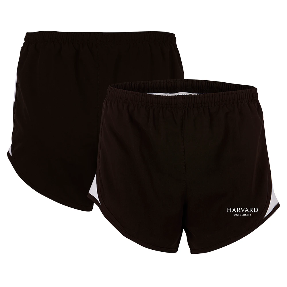 Women's Boxercraft Black Harvard Crimson Essential Lined Athletic Shorts